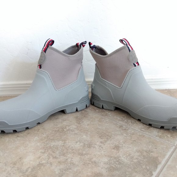 Tommy Hilfiger Women's Size 8M Gray‎ Logo Snow Rain Rubber Ankle Boots NEW READ - Picture 10 of 12
